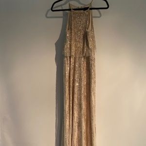 Gold Sequence Adrianna Papell Dress
